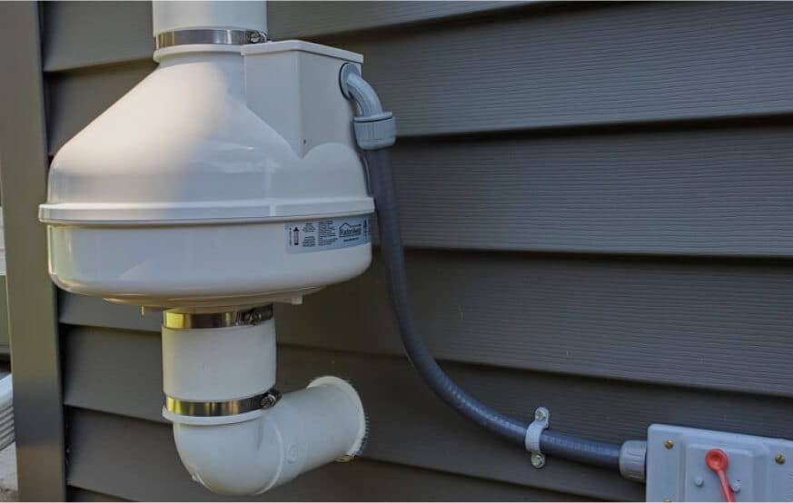 Radon testing equipment in a commercial property