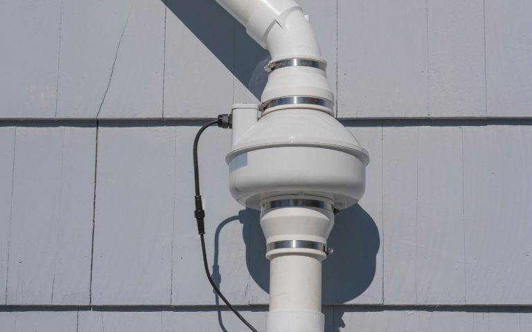 Stock image of a radon mitigation system after installation.
